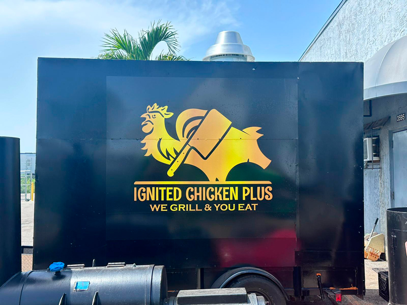 Ignited Chicken Trailer Wrap 1
